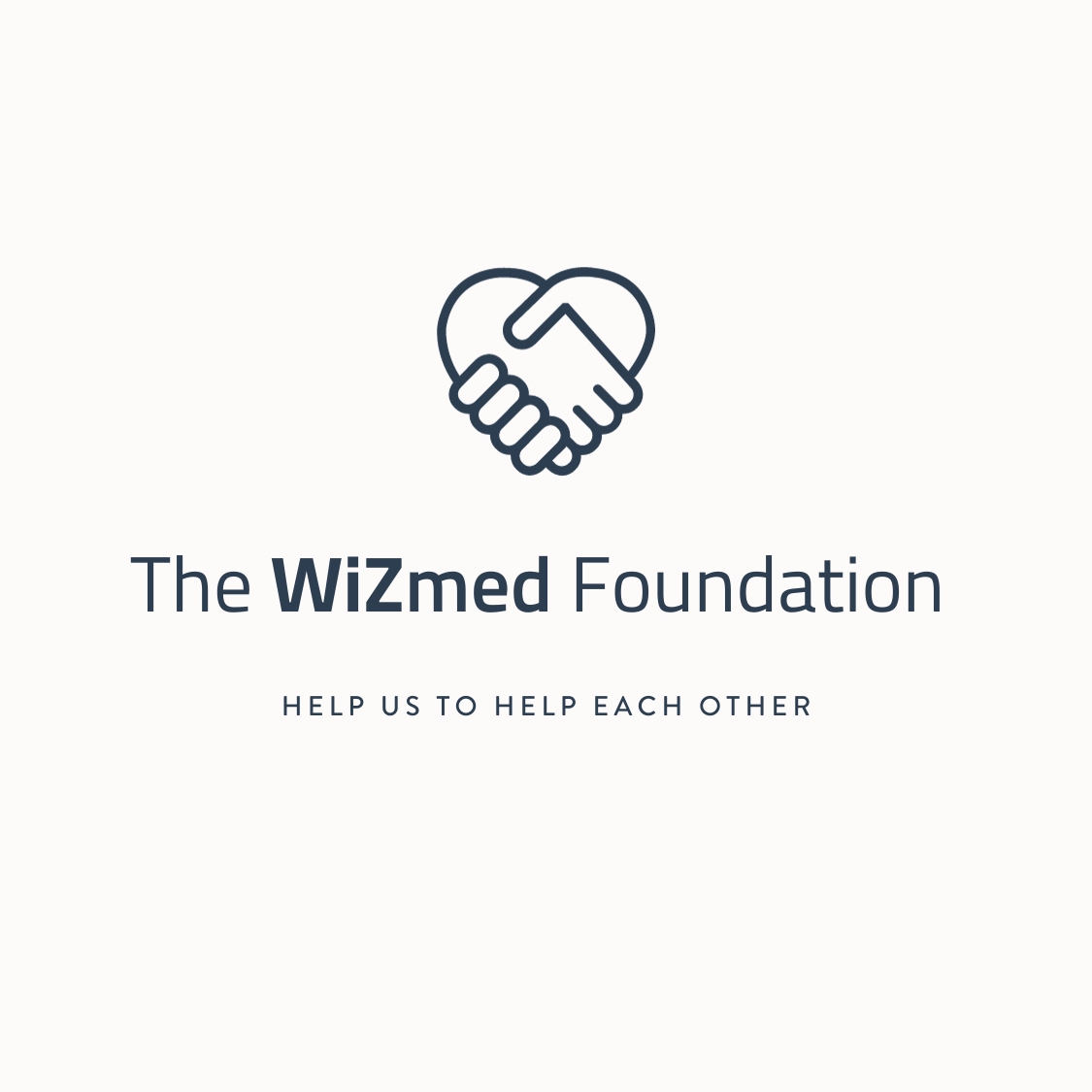 The WiZmed Foundation logo: two hands clasped in the shape of a heart