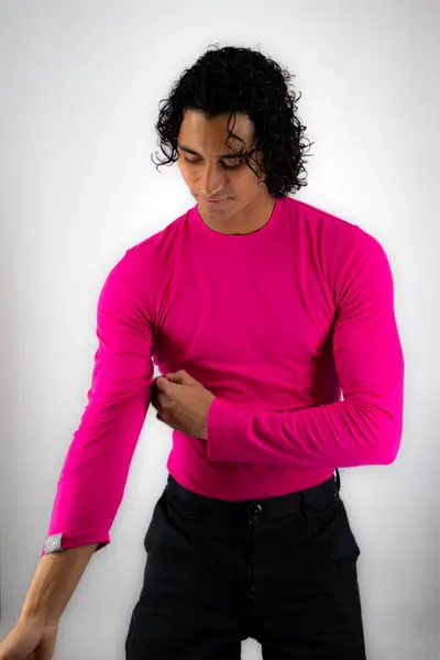Men's long-sleeve underscrub in cerise