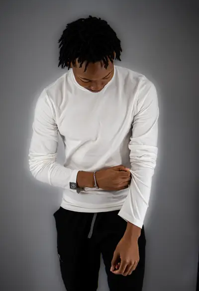Men's long-sleeve underscrub in white