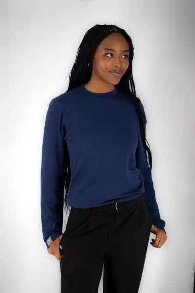 Women's long-sleeve underscrub in navy