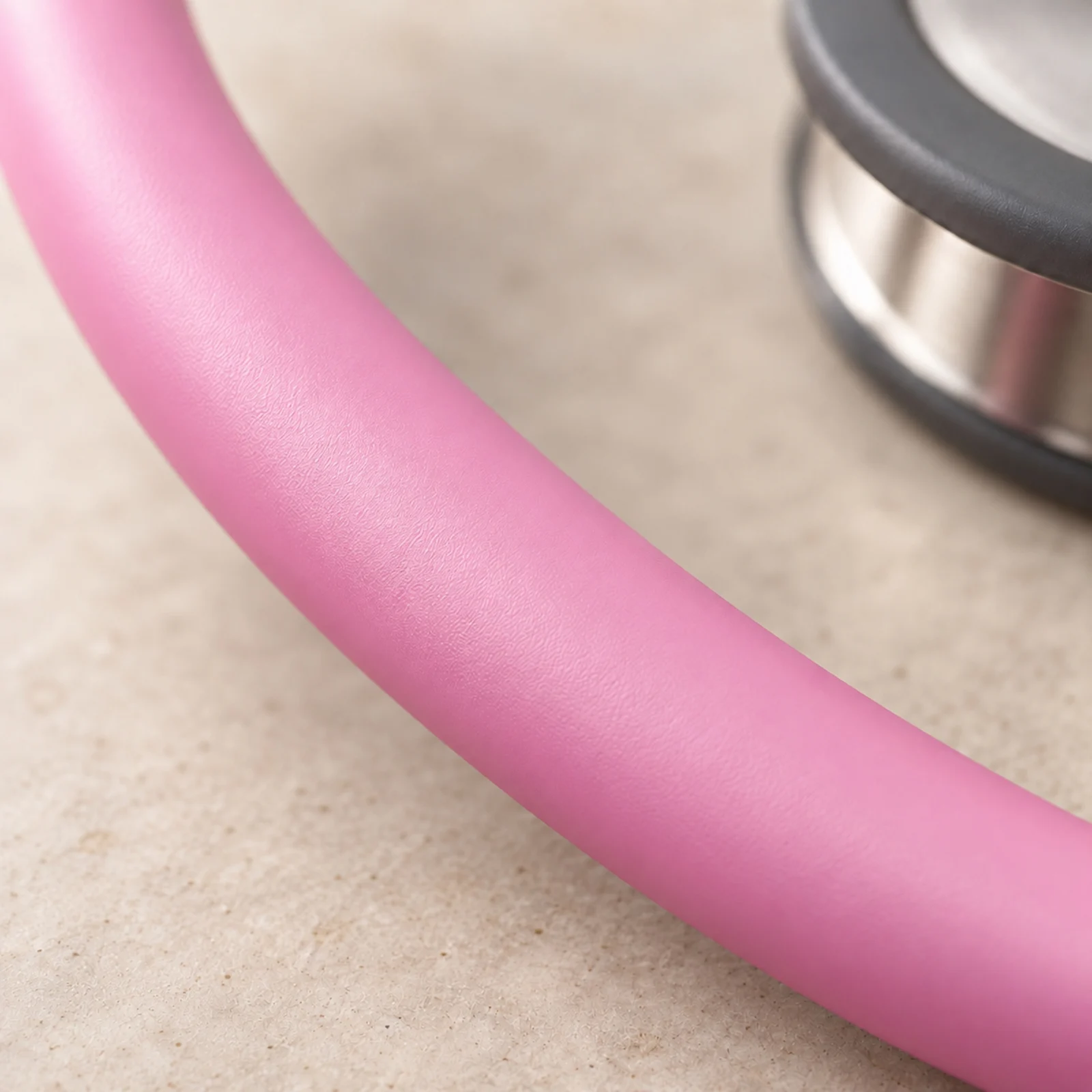 Rose Pink satin-finish tubing, close up