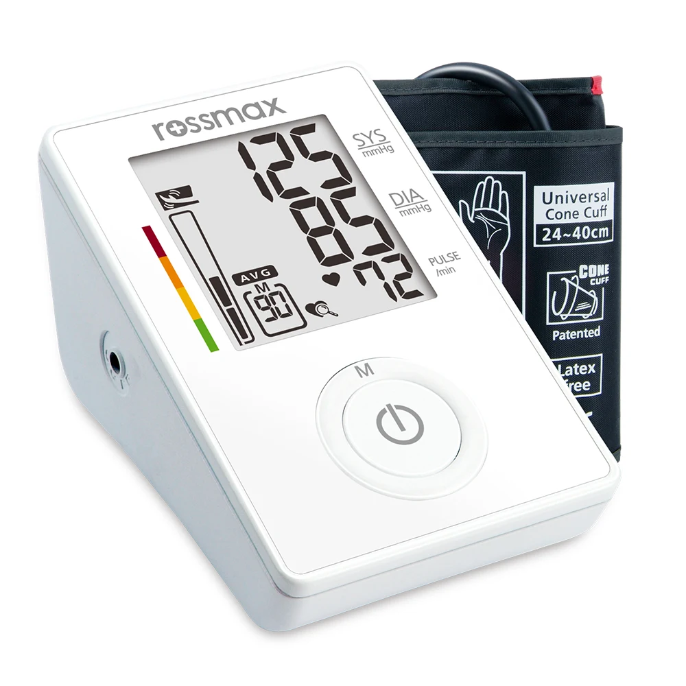 Rossmax CH155F automatic upper-arm blood pressure monitor with its cone cuff